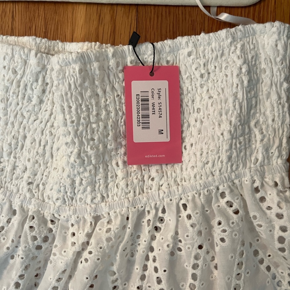Edikted White Eyelet Skirt